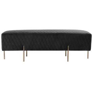 Black Velvet Ottoman Bench Hire