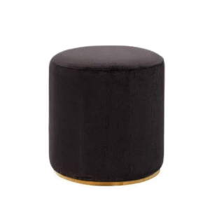 Black Velvet Ottoman Stool Hire