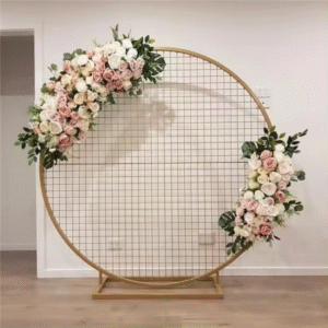 Gold Circular Mesh Backdrop Hire