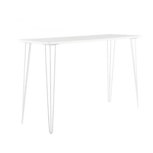 White Hairpin High Bar Table W/ White Top Hire