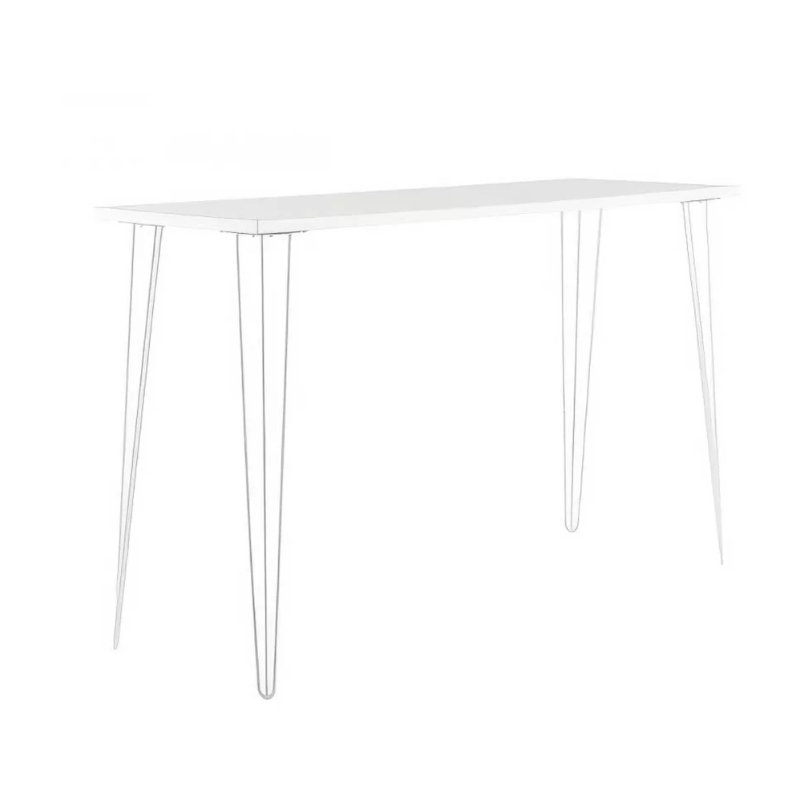 White Hairpin High Bar Table W/ White Top Hire
