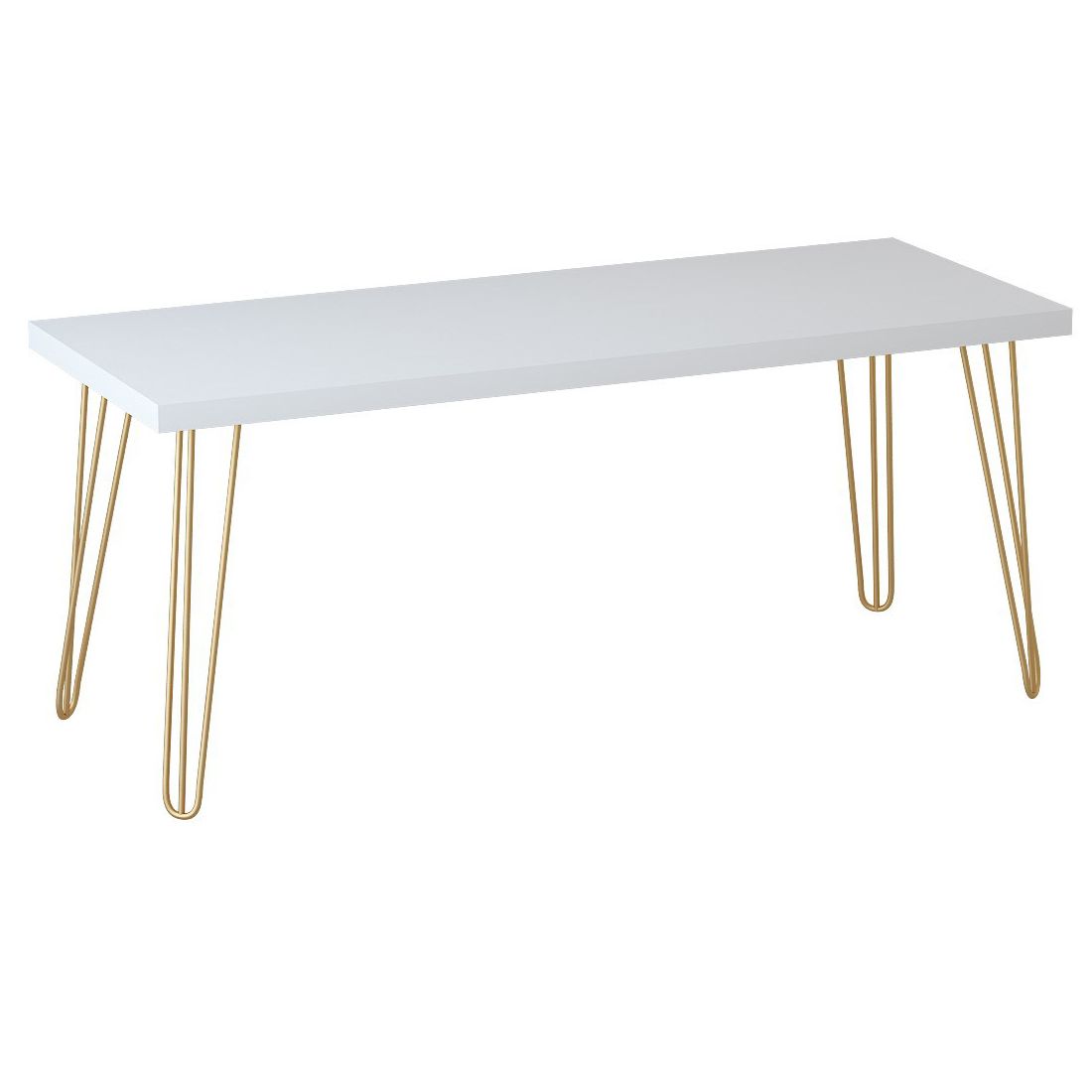 Gold Hairpin Banquet Table W/ Timber Top